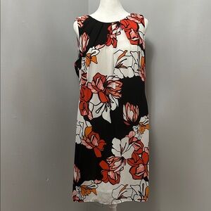 Worthington Floral Midi Dress - Black, Red, White, Orange